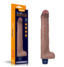 Мультискоростной вибратор Real Softee Rechargeable Silicone Vibrating Dildo 10.5