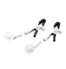 Зажимы для сосков с прозрычным шариком Nipple Silver Toys