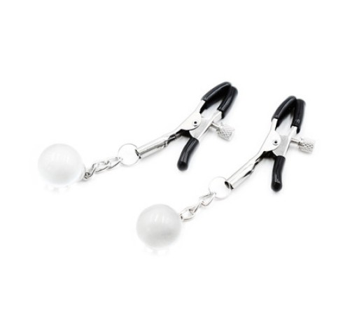 Зажимы для сосков с прозрычным шариком Nipple Silver Toys