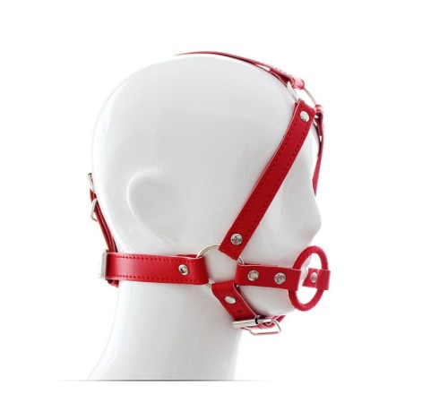 Маска из ремешков с ом O-ring Gag Harness Red