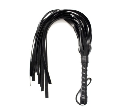 Плеть с рукояткой для ролевых игр Flirt Whip Bound Leather Black