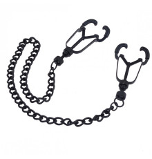 Зажимы для сосков на цепочке Kinklab Mandible Black Nipple Clamps