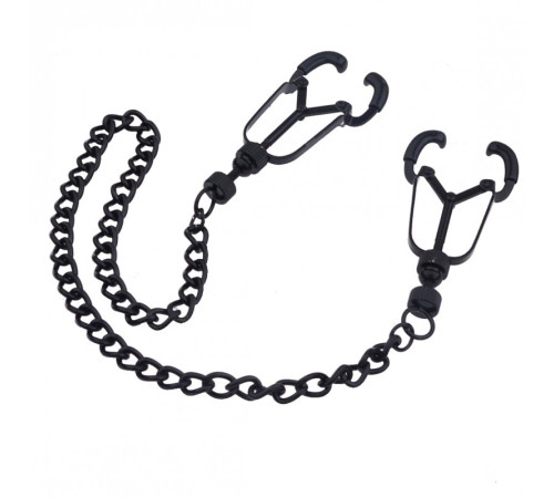 Зажимы для сосков на цепочке Kinklab Mandible Black Nipple Clamps