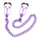 Зажимы для сосков на цепочке Kinklab Mandible Purple Nipple Clamps