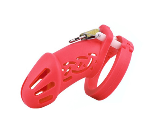 Пояс  для мужчин Silicone Chastity Cage Red Standart