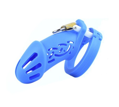 Пояс  для мужчин Silicone Chastity Cage Blue Standart