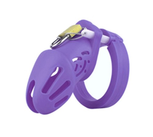 Пояс верности для мужчин Silicone Chastity Cage Purple Small