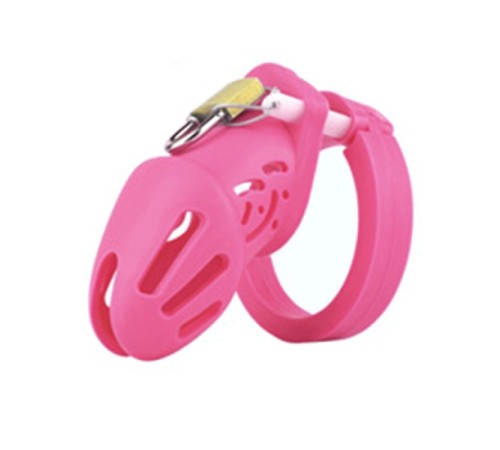 Пояс верности для мужчин Silicone Chastity Cage Pink Small