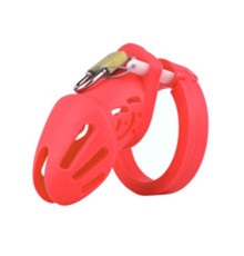 Пояс  для мужчин Silicone Chastity Cage Red Small