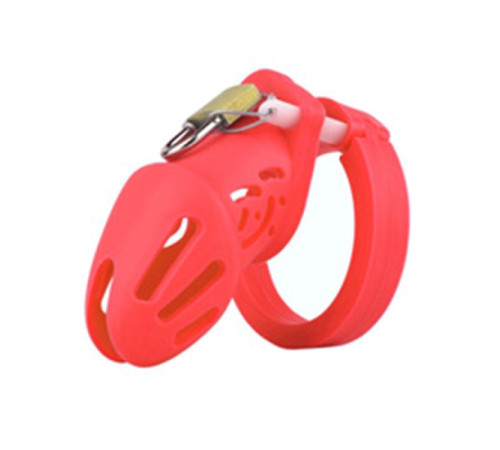 Пояс  для мужчин Silicone Chastity Cage Red Small