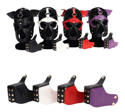 Неопреновая маска Puppy Face Leather Dog Mask Black