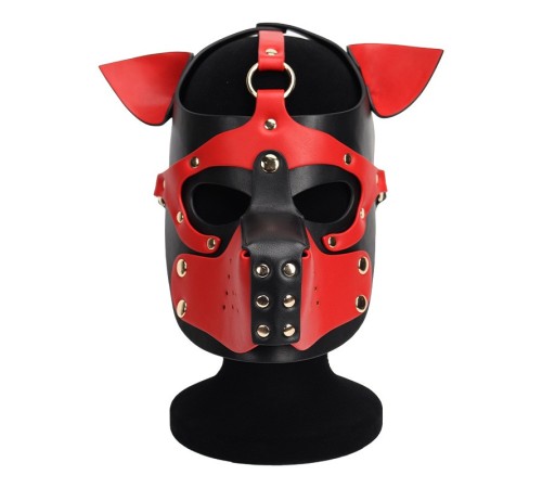 Неопреновая маска Puppy Face Leather Dog Mask Red