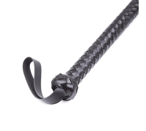 Длинный кнут с сердечком на конце Fetish Leather Whip Black