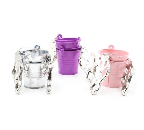 Зажимы для сосков с ведерками для жидкости Bucket Nipple Clamps Silver