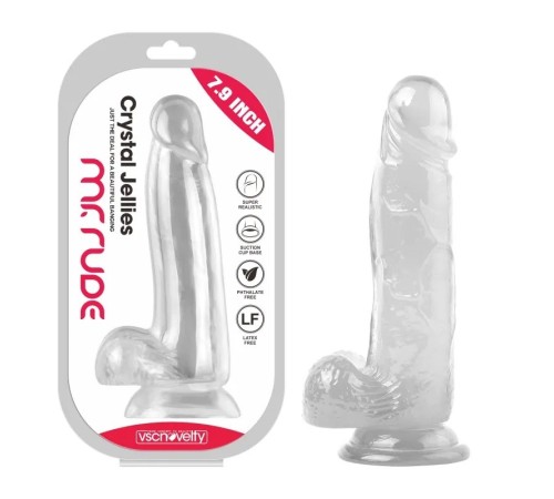 Фаллоимитатор на присоске Crystal Jellies Realistic Dildo Clear Mr. Rude 7.9