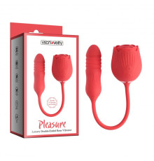 Двойной льно-клиторальный Масажер Pleasure Luxury Double-Ended Rose Vibrator