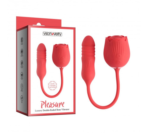 Двойной льно-клиторальный Масажер Pleasure Luxury Double-Ended Rose Vibrator