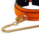 Ошейник с поводком Glow in the Dark Leather Orange Collar