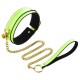 Ошейник с поводком Glow in the Dark Leather Green Collar