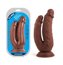 Фаллоимитатор на присоске Double Penetrator Brown Mr. Rude 8.3