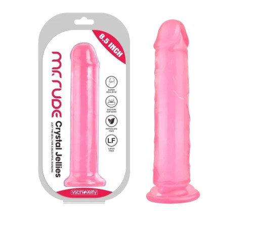 Фаллоимитатор на присоске Crystal Jellies Realistic Dildo Pink Mr. Rude 8.5