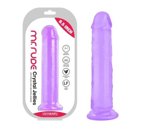 Фаллоимитатор на присоске Crystal Jellies Realistic Dildo Purple Mr. Rude 8.5