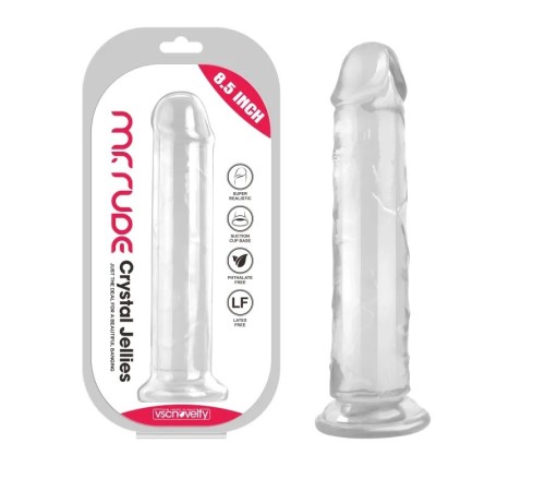 Фаллоимитатор на присоске Crystal Jellies Realistic Dildo Clear Mr. Rude 8.5