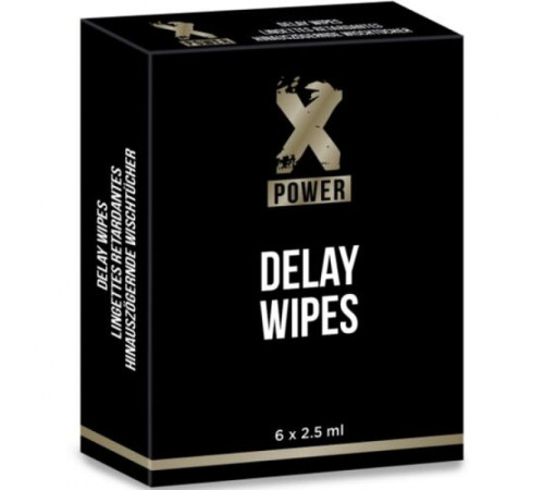 Салфетки с пролонгирующим гелем XPower Delay Wipes, 6шт