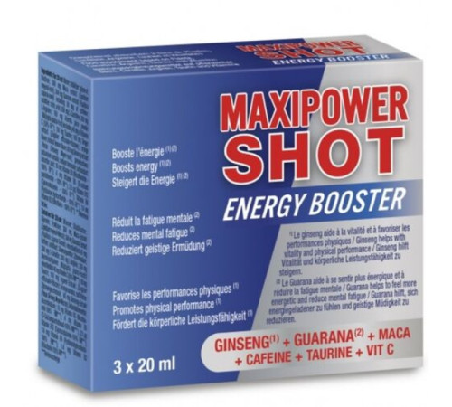 Стимулирующий препарат Maxipower Shot Energy Booster, 3x20мл