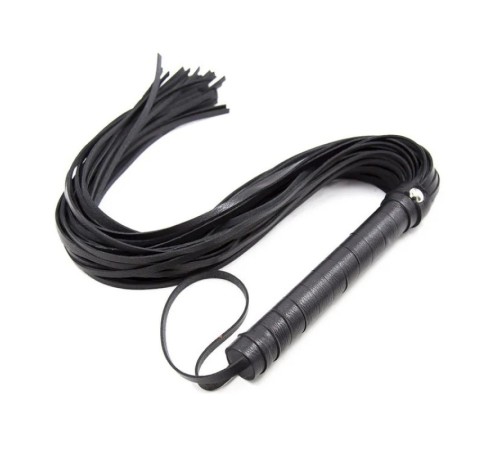 Классическая черная плеть с рукояткой Leather Whip Black