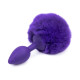 Фиолетовая силиконовая особиста пробка с фиолетовым хвостиком Silicone Fur Tail Plug