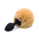 Черная силиконовая особиста пробка с коричневым хвостиком Silicone Fur Tail Plug