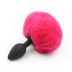 Черная силиконовая особиста пробка с красным хвостиком Silicone Fur Tail Plug