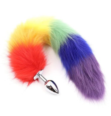 особиста пробка с пышным хвостом Metal Plug Rainbow Tail Large