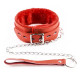 Красный меховой ошейник с поводком Bdsm Fetish Collar Red