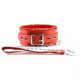 Красный меховой ошейник с поводком Bdsm Fetish Collar Red