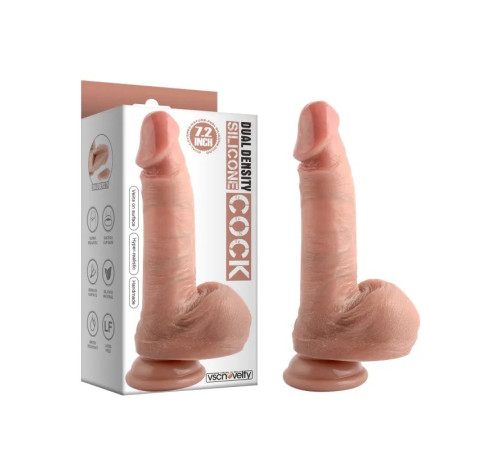 Фаллоимитатор на присоске Dual-Layered Nature-Feel Silicone Dildo 7.2