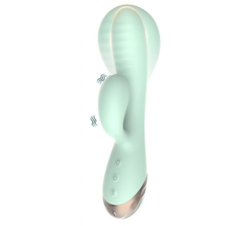 Бирюзовый вибратор Inflatable Dual Pleasure Dildo