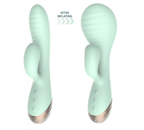 Бирюзовый вибратор Inflatable Dual Pleasure Dildo