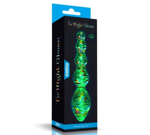 Светящийся масажер Twilight Gleam Glass Dildo Tantalizing Orbs