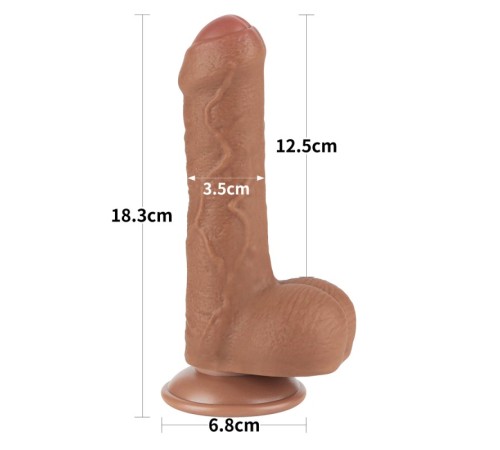 Фаллоимитатор на присоске Sliding Skin Dual Layer Dong Brown 7.0