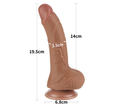 Фаллоимитатор на присоске Sliding Skin Dual Layer Dong Brown 7.5