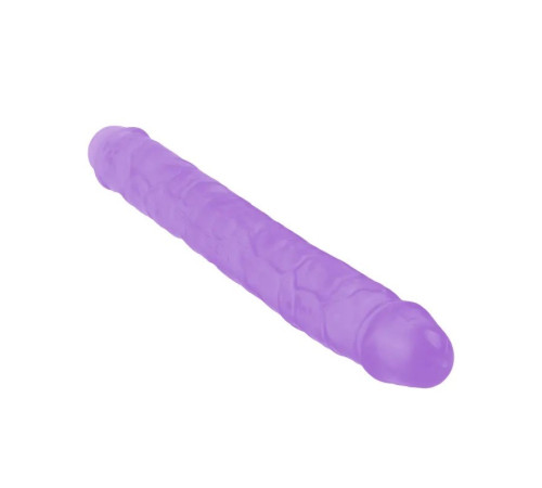 Фаллоимитатор двойной Mr. Rude Crystal Jellies Realistic Double-ended Dildo Purple 12.0