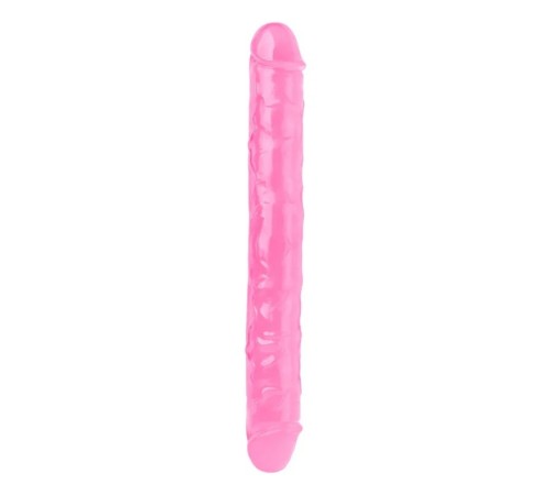 Фаллоимитатор двойной Mr. Rude Crystal Jellies Realistic Double-ended Dildo Pink 12.0