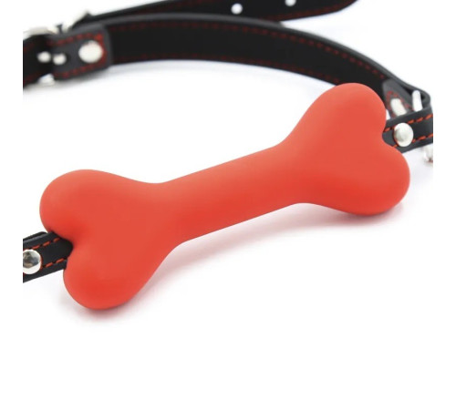 Кляп с зажимами для сосков Nipple Clamps Bone Gag Red