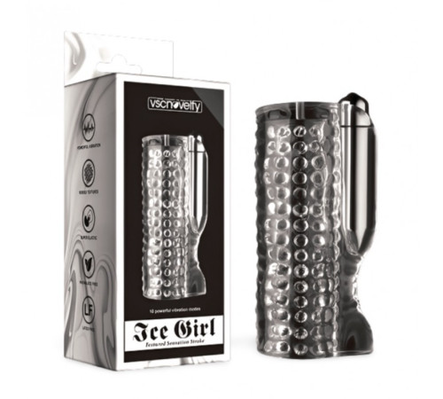 Прозрачный мастурбатор для мужчин 10 Speed vibration Ice Girl Textured Sensation Stroker