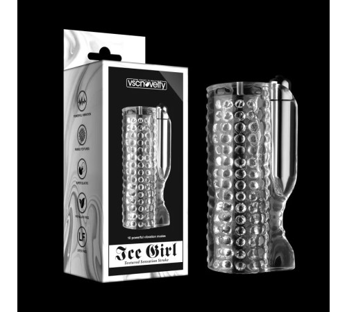 Прозрачный мастурбатор для мужчин 10 Speed vibration Ice Girl Textured Sensation Stroker