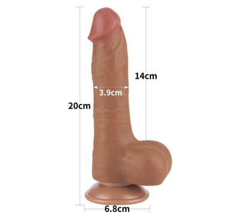 Фаллоимитатор на присоске Sliding Skin Dual Layer Dong Brown 8.0