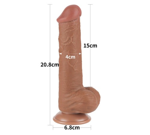 Фаллоимитатор на присоске Sliding Skin Dual Layer Dong Brown 8.0