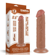 Фаллоимитатор на присоске Sliding Skin Dual Layer Dong Brown 8.0